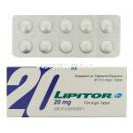 リピトール Lipitor, アトルバスタチンカルシウム 20mg 錠 （ファイザー社）