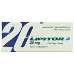 リピトール Lipitor, アトルバスタチンカルシウム 20mg 錠 （ファイザー社） 箱