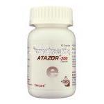 アテーザー Atazor, レイアタッツ ジェネリック, アタザナビル 200mg カプセル (Emcure) ボトル