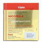 ニコテックス Nicotex, ニコチン 4mg ニコチン代替療法用ガム (Cipla)