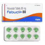 フェブキソスタット（ウロリック ジェネリック）,  ファブシップ Fabucip 80mg 錠 (Cipla)