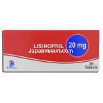 ゼストリル  ジェネリック, リシノプリル Lisinopril  20mg 錠 (Bristol) 箱