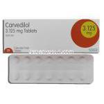 カーベディオル Carvedilol , アーチスト ジェネリック, カルベジロール 3.125mg 錠