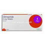 グリメピリド Glimepiride, アマリール ジェネリック 4mg 錠 (Teva) 箱