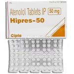 ハイプレス Hipres, テノーミン ジェネリック, アテノロール 50mg 錠 (Cipla) 包装