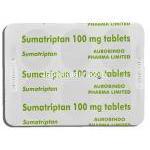 イミグラン ジェネリック, スマトリプタン Sumatriptan 100mg 錠 (Aurobindo) 包装裏面