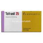 トフラニール Tofranil, 塩酸イミプラミン 25mg 錠 (Novartis) 箱