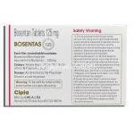 ボセンタス Bosentas, トラクリア ジェネリック, ボセンタン 125mg 錠 (Cipla) 箱裏面