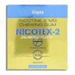 ニコテックス Nicotex, ニコチン 2mg ニコチン代替療法用ガム (Cipla) 箱