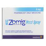 ゾーミッグ Zomig, ゾルミトリプタン 5mg 鼻スプレー （アストラゼネカ社） 箱