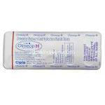 オルメシップH Olmecip H, オルメサルタン・ヒドロクロロチアジド配合 20mg 12.5mg 錠 (Cipla) 包装裏面