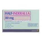 ハーフ・インデラルLA Half-Inderal LA, プロプラノロール 80mg カプセル （アストラゼネカ社） 箱